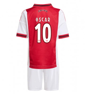 Lacne Dětský Futbalové dres Ajax Oscar Gloukh #10 2025-26 Krátky Rukáv - Domáci (+ trenírky)